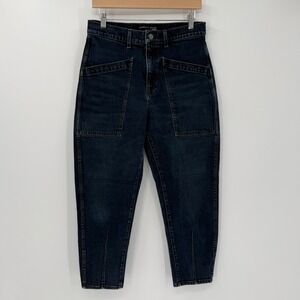 Veronica Beard Charlie Barrel Leg Jeans Dark Ink High Rise Size 29